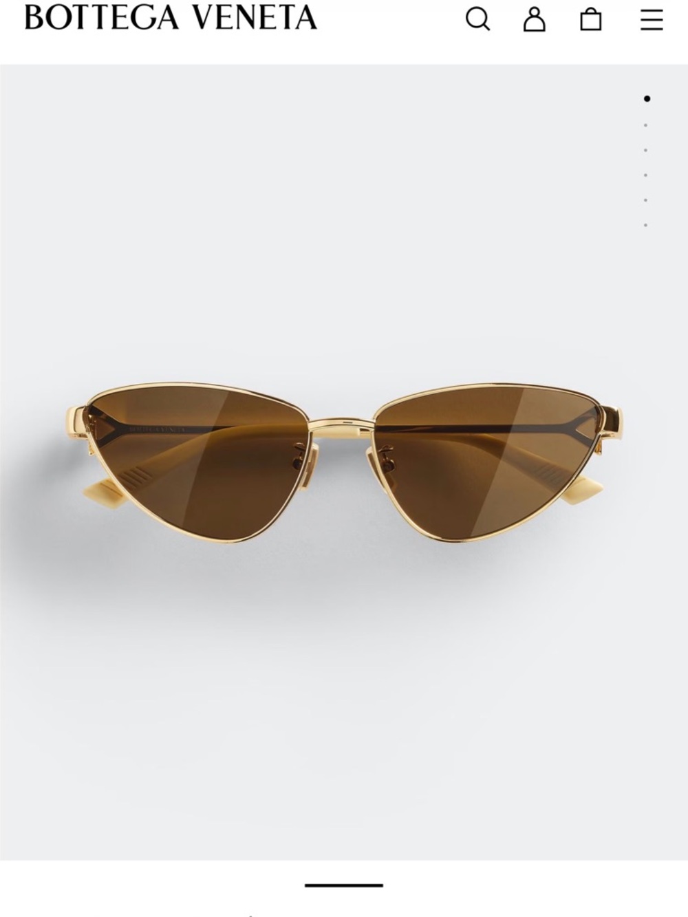 Bottega Veneta - Turn Cat-Eye Sunglasses -Color:  Gold / Brown bv1186s